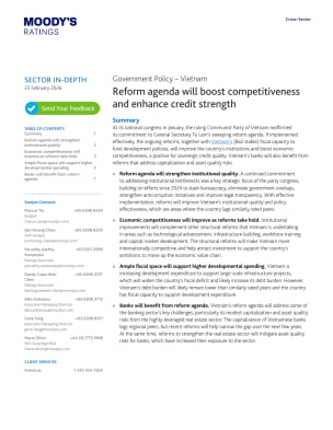 Government Policy – Vietnam – Reform agenda will boost competitiveness and enhance credit strength, 23 Feb 2026