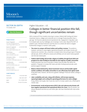 Colleges in better financial position this fall, though significant uncertainties remain