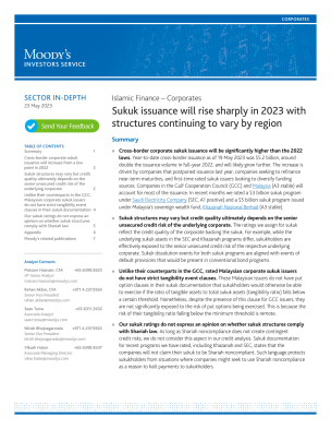 Sukuk issuance will rise sharply in 2023 with structures continuing to vary by region