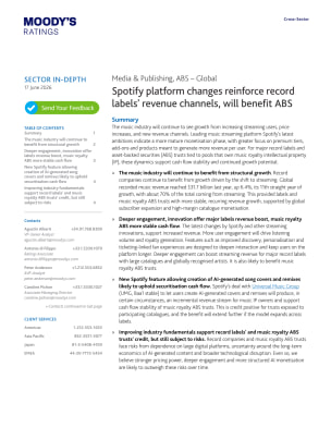 Spotify platform changes reinforce record labels' revenue channels, will benefit ABS