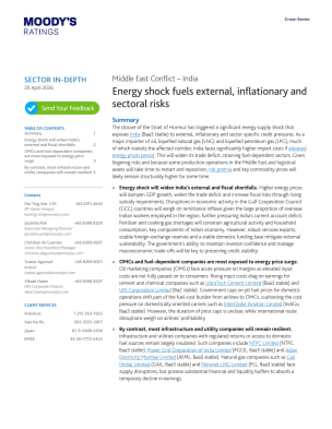 Energy shock fuels external, inflationary and sectoral risks