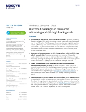 Nonfinancial Companies – Global - Distressed exchanges in focus amid refinancing and still-high funding costs