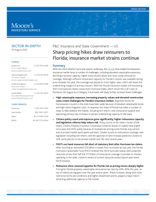 Sharp pricing hikes draw reinsurers to Florida; insurance market strains continue