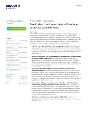 Private Credit – Cross Region -  Rise in structured asset sales will reshape corporate balance sheets