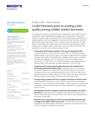 Credit Estimates point to eroding credit quality among middle-market borrowers