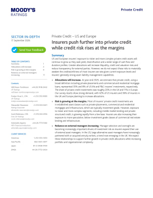 Sector in-depth: Insurers push further into private credit while credit risk rises at the margins