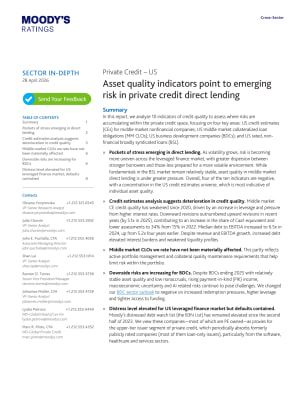 Asset quality indicators point to emerging risk in private credit direct lending