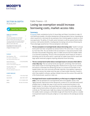 SECTOR IN-DEPTH | Losing tax exemption would increase borrowing costs, market-access risks