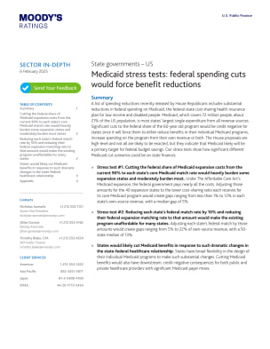SECTOR IN-DEPTH | Medicaid stress tests: federal spending cuts would force benefit reductions