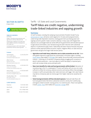 SECTOR IN-DEPTH | Tariff hikes are credit negative, undermining trade-linked industries and sapping growth