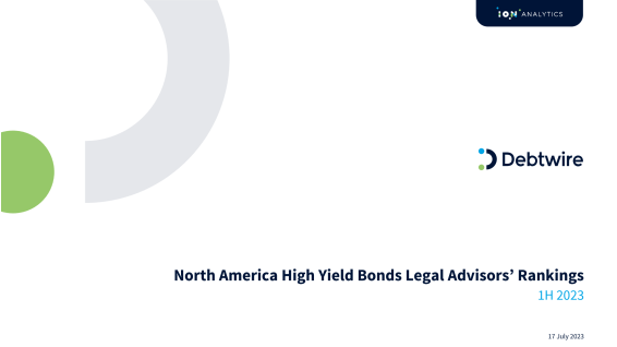 North America HY Bonds Legal Advisors' Rankings: 1H23