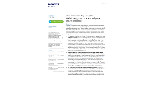 Global energy market stress weighs on growth prospects