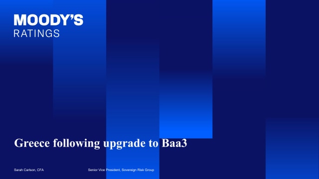 Greece following upgrade to Baa3