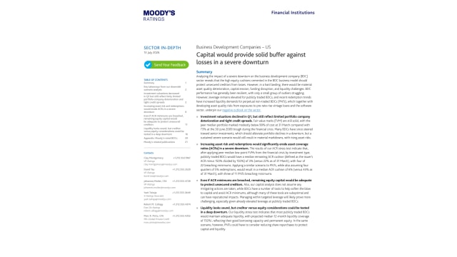 Capital would provide solid buffer against losses in a severe downturn