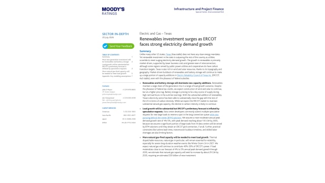 Renewables investment surges as ERCOT faces strong electricity demand growth