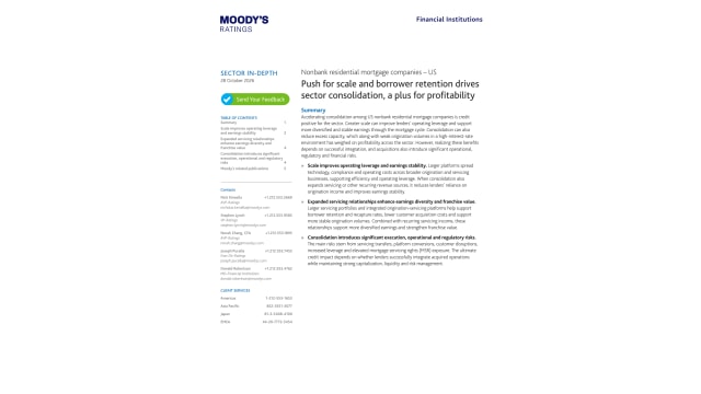 Push for scale and borrower retention drives sector consolidation, a plus for profitability