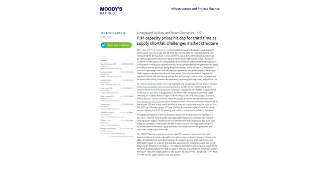 PJM capacity prices hit cap for third time as supply shortfall challenges market structure