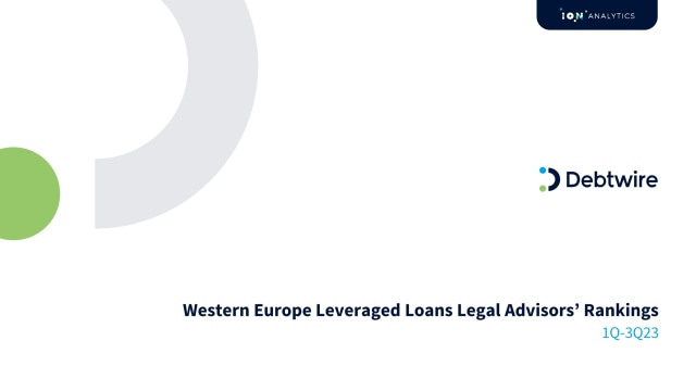Western Europe Leveraged Loans Legal Advisors’ Rankings: 1Q-3Q23