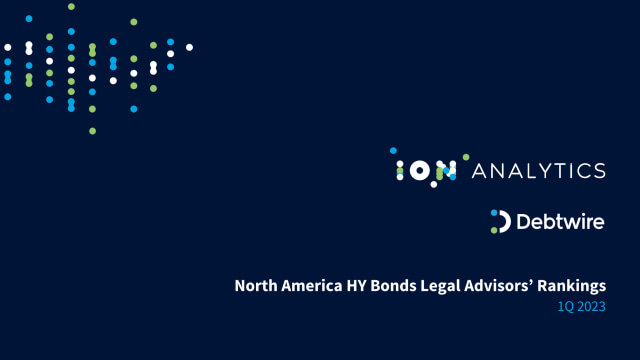 North America HY Bonds Legal Advisors' Rankings: 1Q23