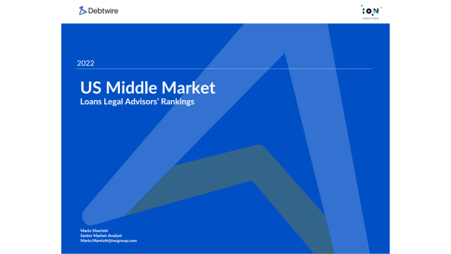 US Middle Market Loans Legal Advisors’ Rankings 2022