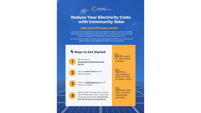 OYA Solar Community Solar Program