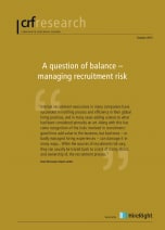 A question of balance – managing recruitment risk