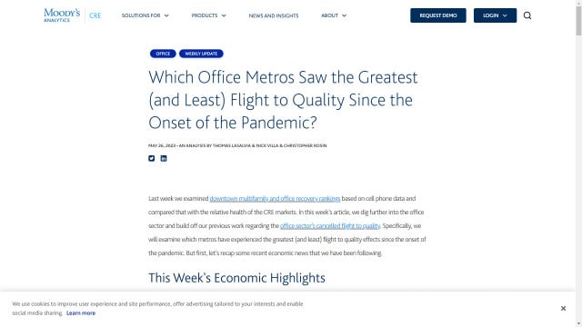 Which Office Metros Saw the Greatest (and Least) Flight to Quality Since the Onset of the Pandemic?