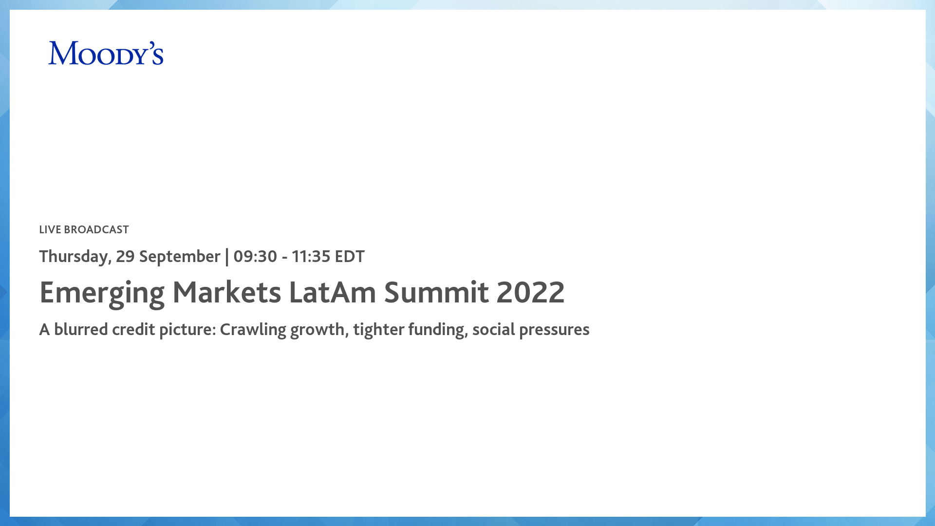 Emerging Markets LatAm Summit 2022