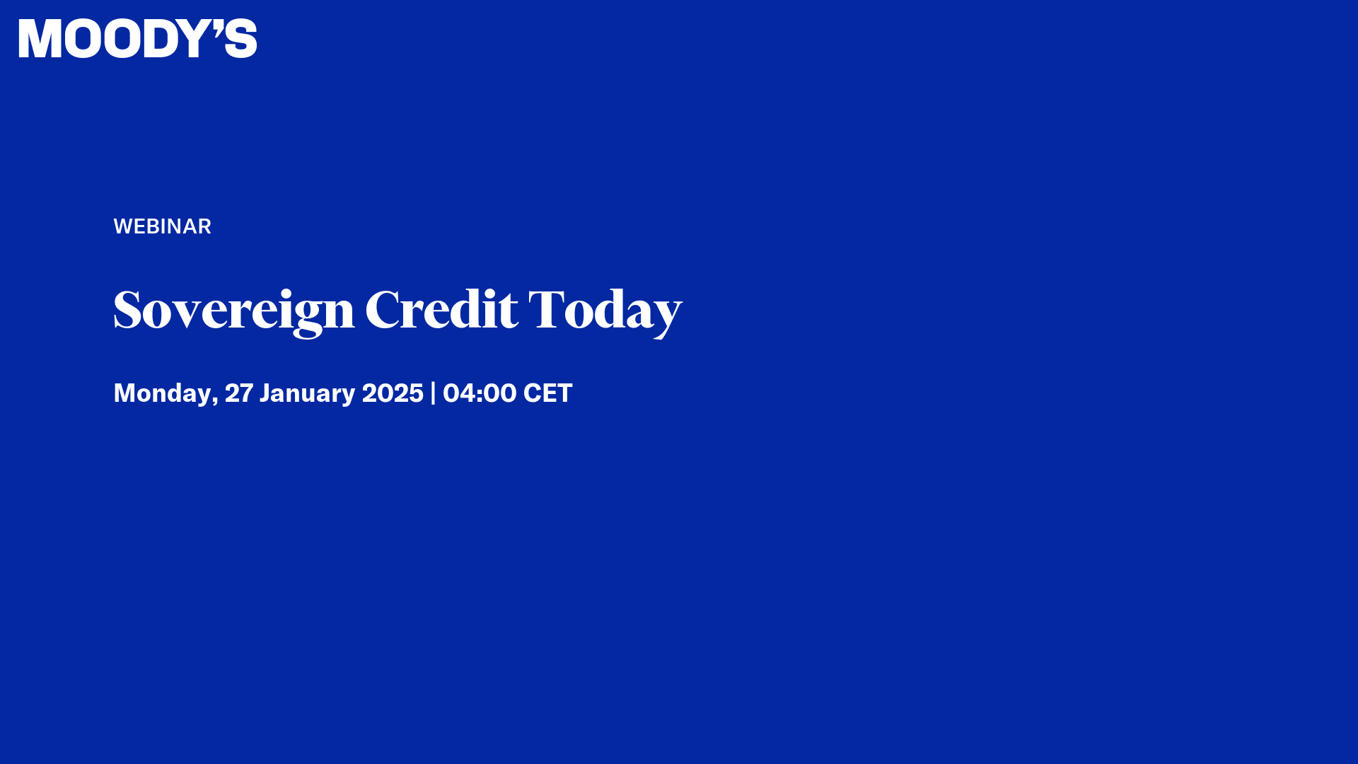 Sovereign Credit Today