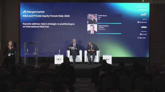 Keynote address: Italy’s strategic re-positioning as an international M&A hub