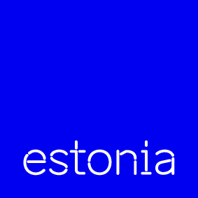 The image is a blue square and inside reads Estonia 